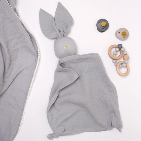 Grey Bunny Comforter Neutral Baby Co