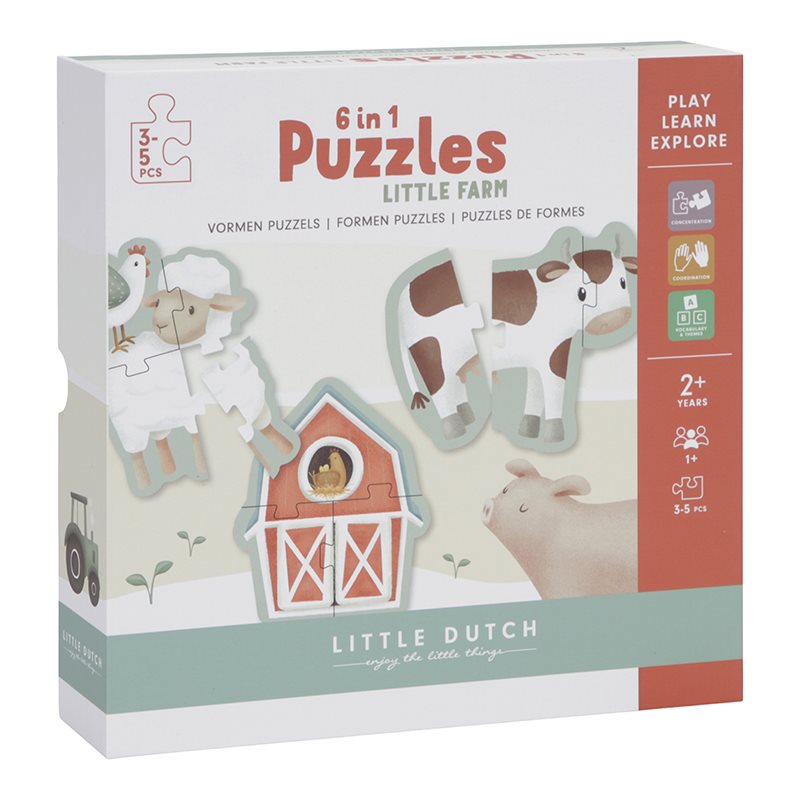 Little Dutch Farm - 6 in 1 Puzzles Little Farm