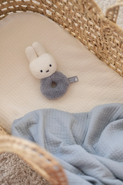 Little Dutch Miffy Fluffy Blue Ring Rattle