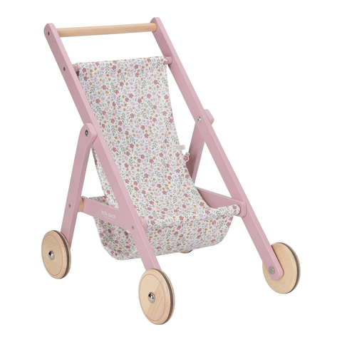 Little Dutch Pink Wooden Doll Stroller