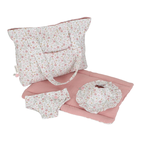Little Dutch Doll Nursery Bag Set White Flowers