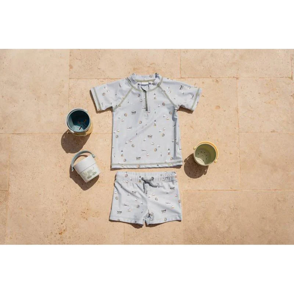 Little Dutch Short Sleeved Swim Top & Pants Olive Sailors Bay