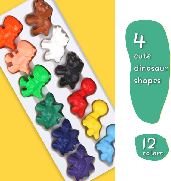 Dinosaur 12 Colours Beeswax Crayons