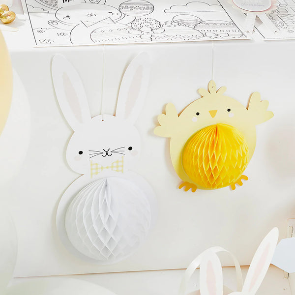 Easter Honeycomb Decorations Bunny & Chick - Easter