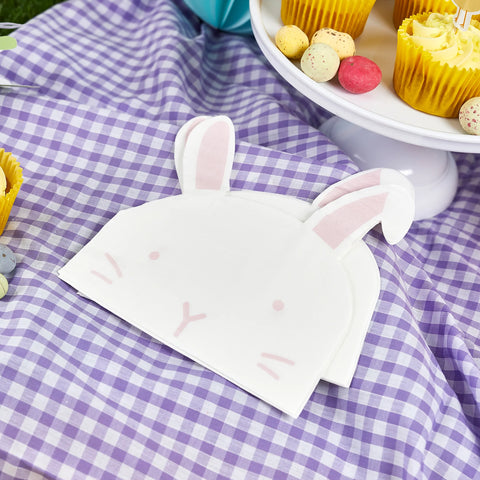 20 Bunny Shaped Napkins - Easter