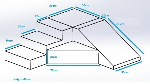 Soft Play Stairs & Slide - 4 Piece Set