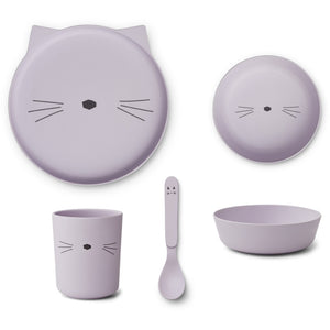 Brody Junior Tableware Plate Set - Cat Lavender