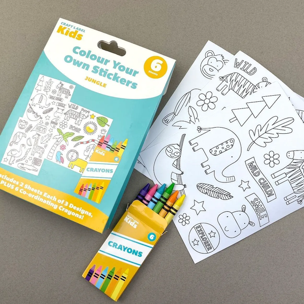 Craft Label Kids Colour Your Own Stickers - Jungle