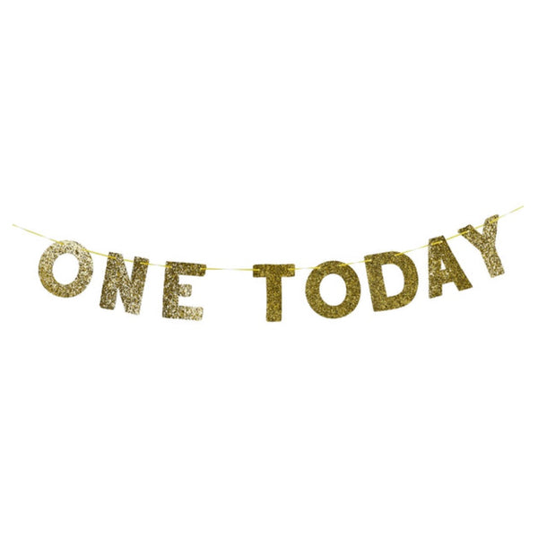 ONE | ONE TODAY Gold Glitter Banner