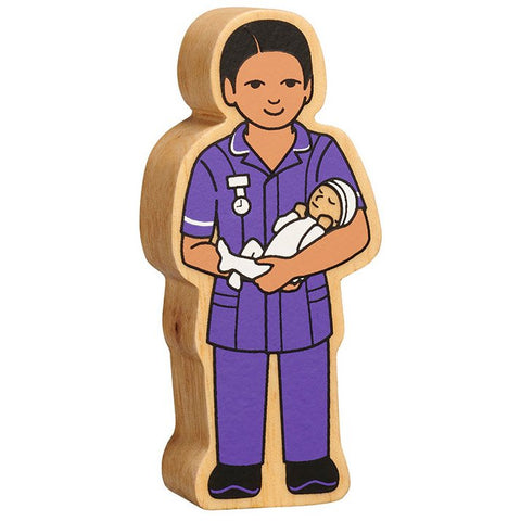 Wooden Midwife Figure