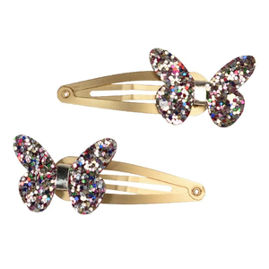 FAIRIES IN THE GARDEN GLITTER HAIRCLIPS BUTTERFLY