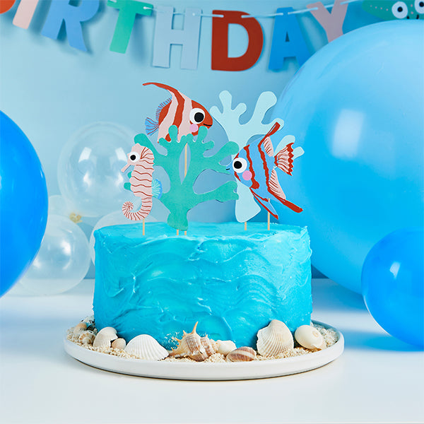 Whale of a Time Party | Fish & Coral Cake Topper