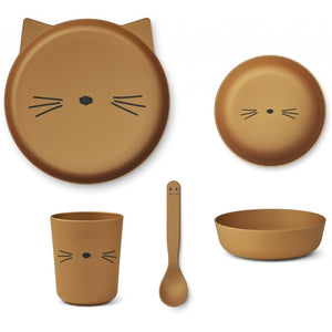 Brody Junior Tableware Plate Set - Cat Golden Caramel