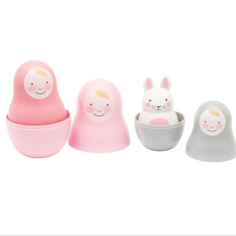 Pink Pastel Nesting Babies with Chiming Bo Bunny