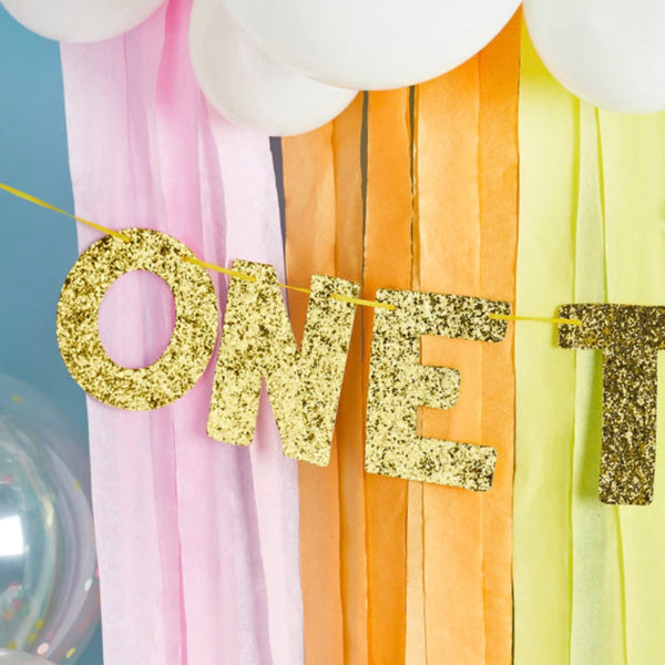 ONE | ONE TODAY Gold Glitter Banner