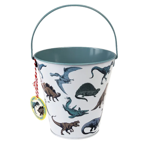 PREHISTORIC DINOSAUR LAND TIN BUCKET