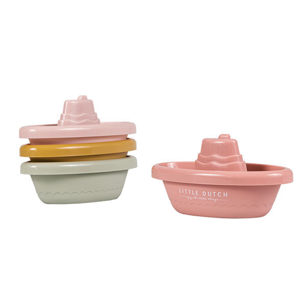 Little Dutch Stackable Pink Bath Boats
