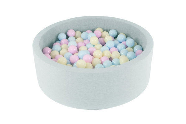 Grey Round Ball Pit + Pastel Balls