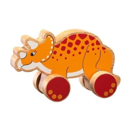 Push Along Wooden Triceratops