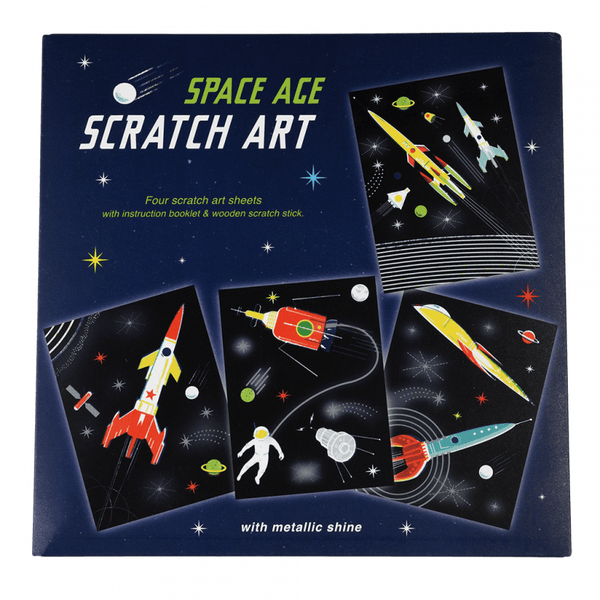 Rocket Space Age Scratch Art