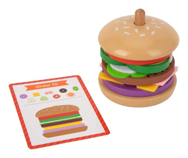 Wooden Build a Burger Set