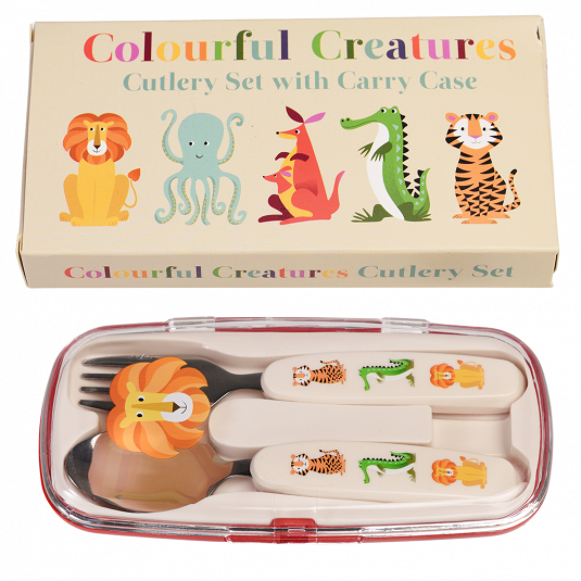 Colourful Creatures Cutlery Set in a Case
