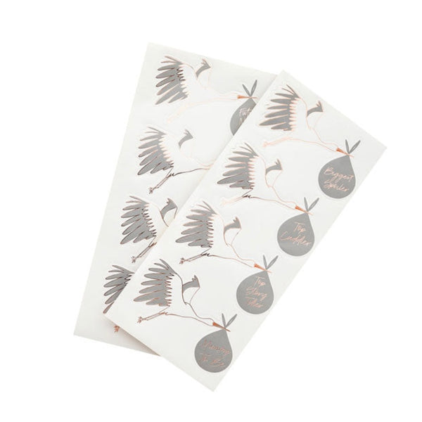 Baby Shower Stork Name Stickers