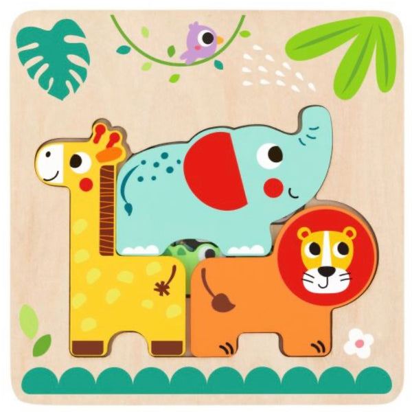 Wooden Multi Layered Safari Animals Puzzle