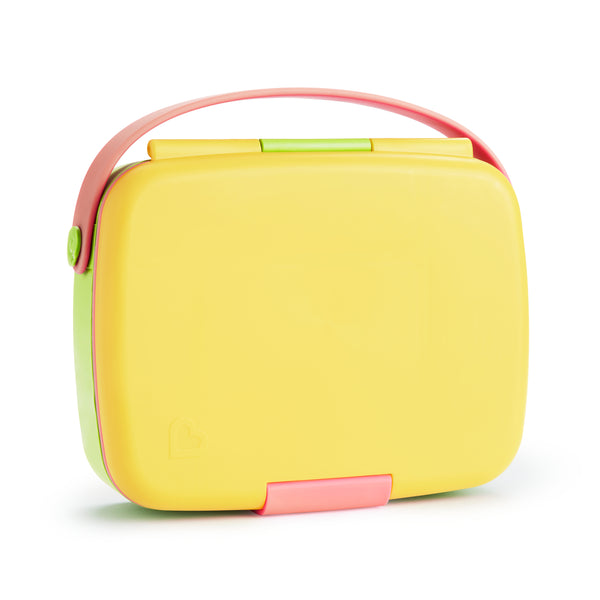 Munchkin Feeding Lunch Bento Box With Cutlery - Pink/Yellow