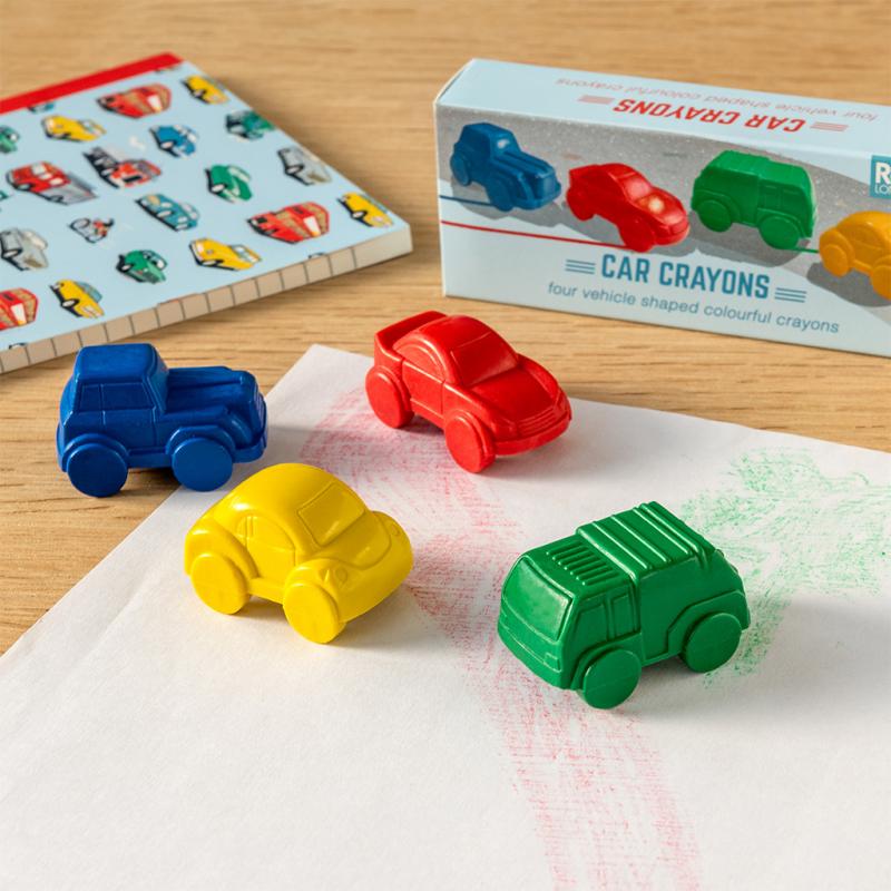 4 Coloured Car Crayons Panda & Pip.