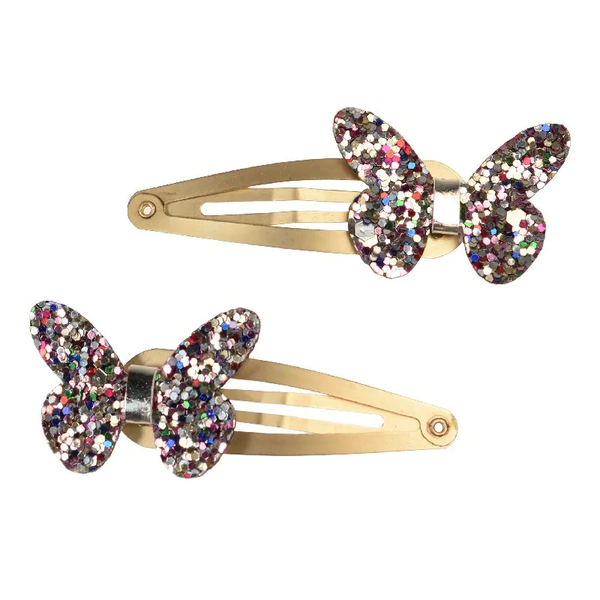 FAIRIES IN THE GARDEN GLITTER HAIRCLIPS BUTTERFLY