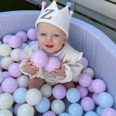 Grey Round Ball Pit + Pastel Balls