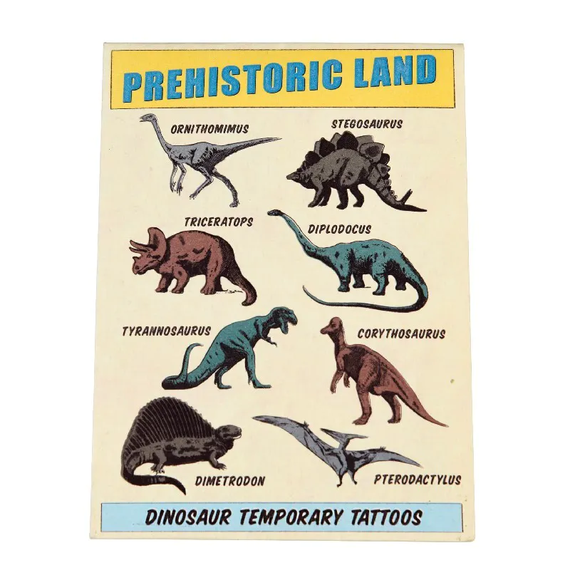 DINOSAUR TEMPORARY TATTOOS (2 SHEETS)