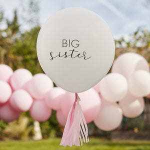 Big Sister Latex Balloon with Pink Tassels
