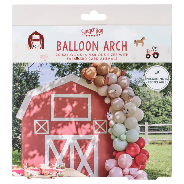 Farm Animals Party | Farm Party Balloon Arch with Card Animals