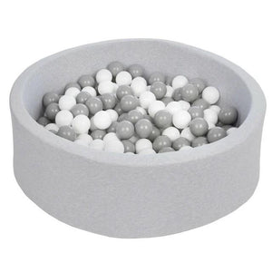 Grey Round Ball Pit + White & Grey Balls