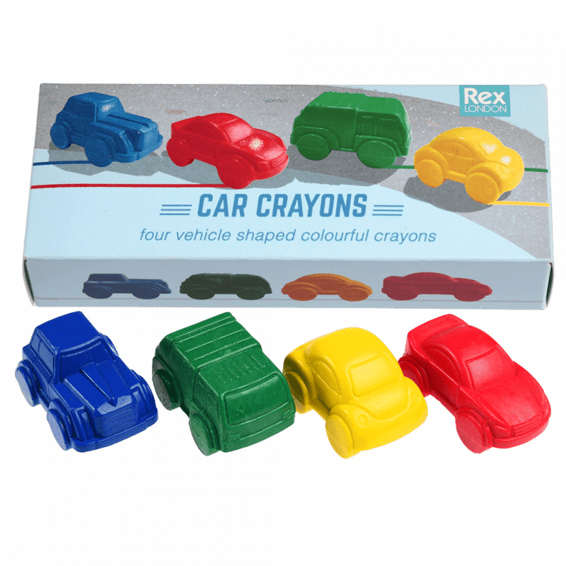 4 Coloured Car Crayons Panda & Pip.