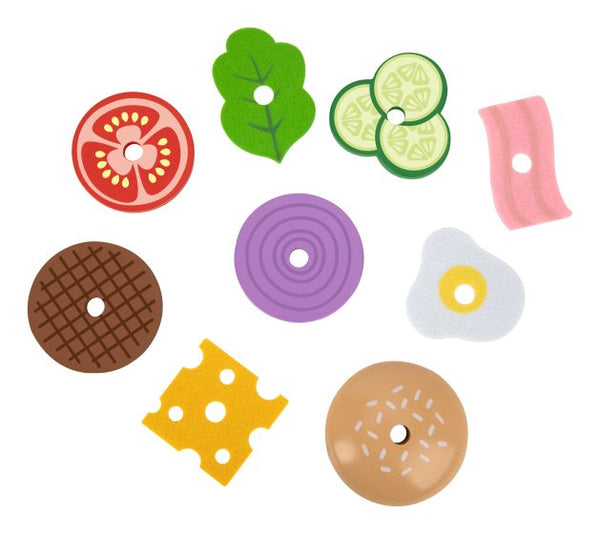 Wooden Build a Burger Set