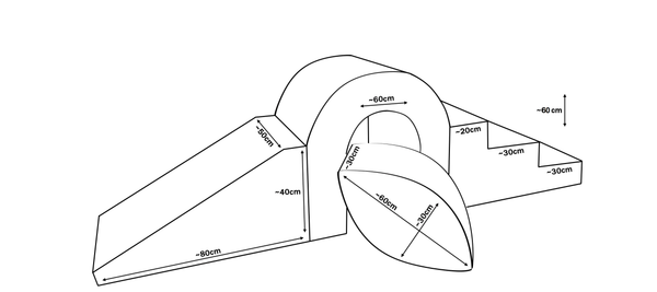 Soft Play Bridge, Ball, Stairs & Slide - 4 Piece Set