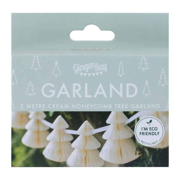 Cream Honeycomb Christmas Garland